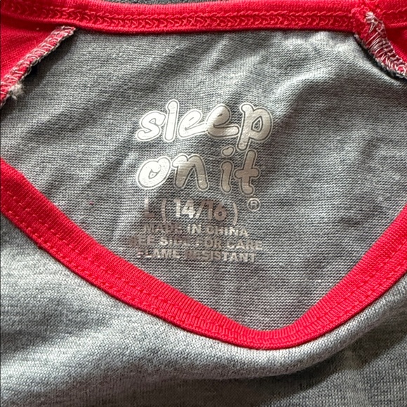 Sleep On It Team Santa Pajama Set - Red and Gray. Size L (14/16) NWT - Picture 4 of 4